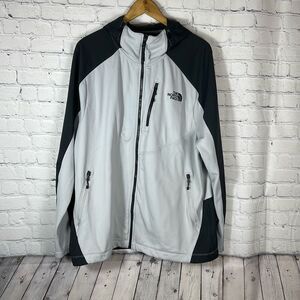 The North Face Hoodie Mens 2XL Gray Tenacious Hybrid Zip Soft Shell Jacket